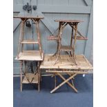THREE VICTORIAN BAMBOO OCCASIONAL TABLES