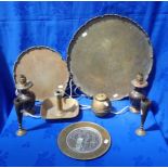 TWO CHINESE BRASS TRAYS