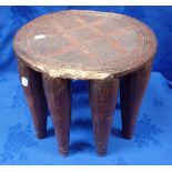 AN AFRICAN NUPE TRIBAL STOOL