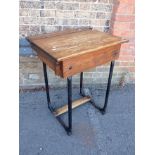 A VINTAGE OAK SCHOOL DESK