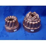 TWO COPPER FOOD MOULDS