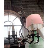 A SIX-BRANCH ROCOCO STYLE CHANDELIER