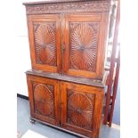A 19TH CENTURY COLONIAL ROSEWOOD TWO-PART CABINET
