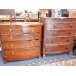 A VICTORIAN BOWFRONT CHEST OF DRAWERS