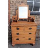 A VICTORIAN STRIPPED PINE DRESSING CHEST