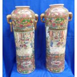 A LARGE PAIR OF CHINESE CANTON VASES