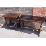 A 19TH CENTURY WALNUT TABLE, WITH PARQUETRY TOP