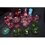 A COLLECTION OF VICTORIAN CRANBERRY GLASS