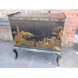 A 1920s CHINOISERIE DECORATED GRAMOPHONE CABINET