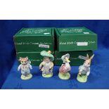 FOUR BESWICK GOLD BACK STAMPED BEATRIX POTTER FIGURINES