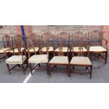 A PART SET OF HEPPLEWHITE STYLE MAHOGANY DINING CHAIRS