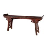 AN EARLY 20TH CENTURY CHINESE STAINED WOOD ALTAR TABLE