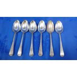 A SET OF SIX GEORGE III SILVER OLD ENGLISH PATTERN DESERT SPOONS