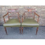 A PAIR OF GEORGE III MAHOGANY ELBOW CHAIRS