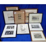 A SMALL GROUP OF ETCHINGS AND DRAWINGS