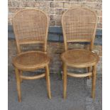 TWO CANED BENTWOOD DINING CHAIRS