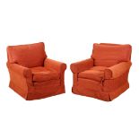 A PAIR OF EASY ARMCHAIRS
