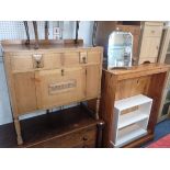 A PAIR OF PINE OPEN BOOKCASES