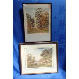 ERNEST GENEVER: TWO WOODLAND WATERCOLOURS