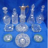 A COLLECTION OF CUT GLASS VICTORIAN DECANTERS