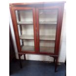 AN EDWARDIAN MAHOGANY DISPLAY CABINET