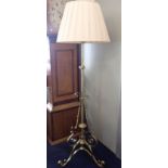 A VICTORIAN BRASS STANDARD LAMP