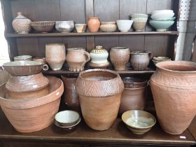A COLLECTION OF STUDIO POTTERY BY PETER WOODWARD