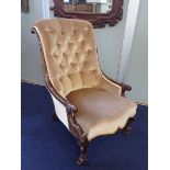 A WILLIAM IV ROSEWOOD FRAMED PARLOUR CHAIR