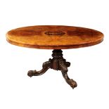 A VICTORIAN WALNUT AND MARQUETRY LOO TABLE
