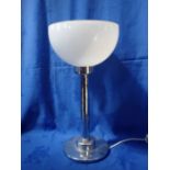 A MODERNIST TABLE LAMP WITH OPAQUE GLASS SHADE