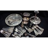 A SILVER-PLATED WALKER & HALL PART CANTEEN