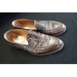 A PAIR OF ITALIAN BALDININI CROCODILE SHOES