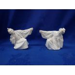 A PAIR OF VICTOIRAN ROYAL WORCESTER BLANC DE CHINE 'CHINAMAN' MENU HOLDERS