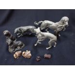 A COLLECTION OF SPORTING DOGS, IN VARIOUS CAST METALS