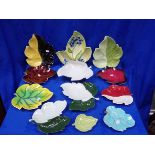 A COLLECTION OF CARLTONWARE LEAF DISHES