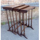 A NEST OF THREE MAHOGANY TABLES