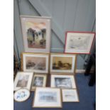 A COLLECTION OF FRAMED PAINTINGS AND PRINTS
