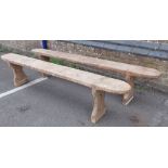 A PAIR OF PINE FORMS OR BENCHES