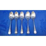 A SET OF FOUR GEORGE III SILVER OLD ENGLISH PATTERN TABLE SPOONS