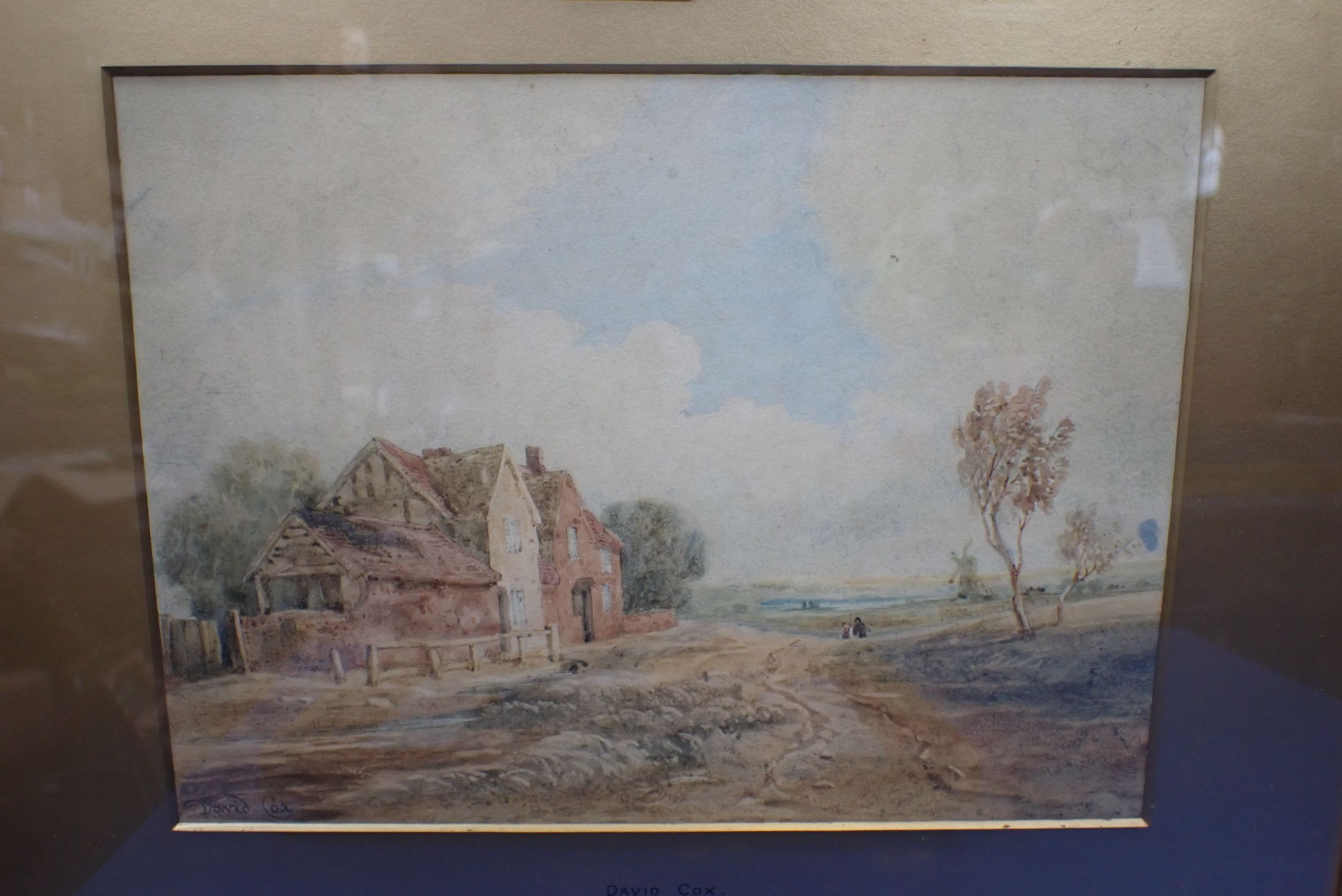 ASCRIBED TO DAVID COX (1783-1859) Country road with figures passing cottages - Image 6 of 8