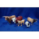 THREE BESWICK COWS AND SIMILAR