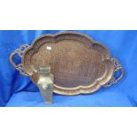 A EASTERN DECORATED BRASS TRAY