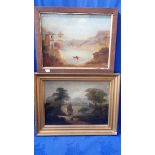 A 19TH CENTURY NAIEVE OIL ON PANEL PAINTING