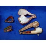 A QUANTITY OF MEERSCHAUM STYLE PIPES