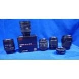 A GROUP OF MINOLTA FITTING LENS, MOSTLY SIGMA