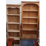 A VICTORIAN STYLE PINE NARROW BOOKCASE