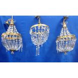 SET OF THREE MODERN CHANDELIERS