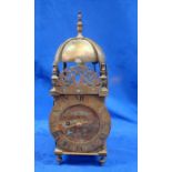 A BRASS LANTERN CLOCK 'THOMAS PARKER, ST ANN'S LANE NEERE ALDERSGATE'