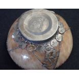 CHINESE SILVER MOUNTED STONE BOWL
