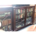 AN EDWARDIAN CHIPPENDALE REVIVAL GLAZED BOOKCASE